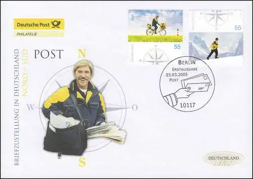 2447-2448 Briefzustellung: Nord-Süd, Schmuck-FDC Deutschland exklusiv