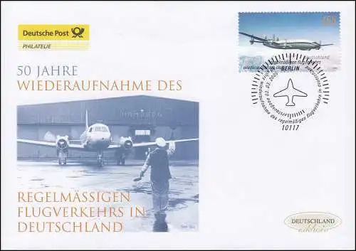 2450 Wiederaufnahme Flugverkehr Lufthansa, Schmuck-FDC Deutschland exklusiv