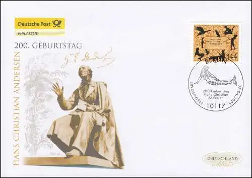 2453 Poète Hans-Christian Andersen, Bijoux-FDC Allemagne exclusivement