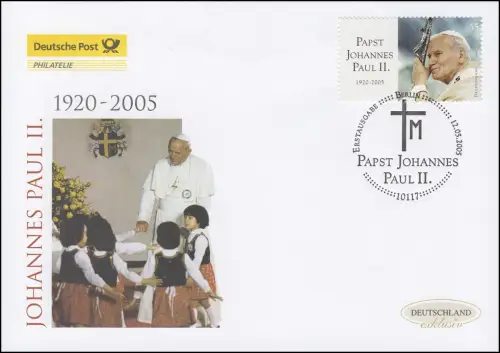 2460 Tod von Papst Johannes Paul II., Schmuck-FDC Deutschland exklusiv
