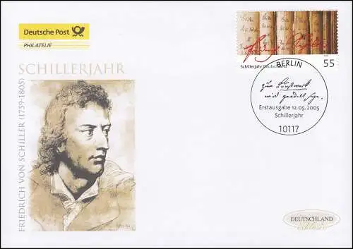 2461 poète Friedrich von Schiller, Bijoux-FDC Allemagne exclusivement