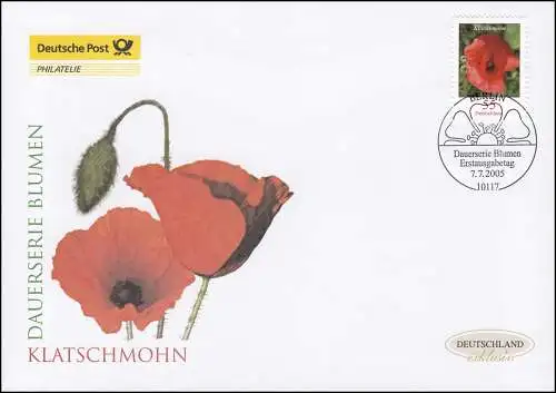 2472 Blume Klatschmohn 55 Cent, Schmuck-FDC Deutschland exklusiv