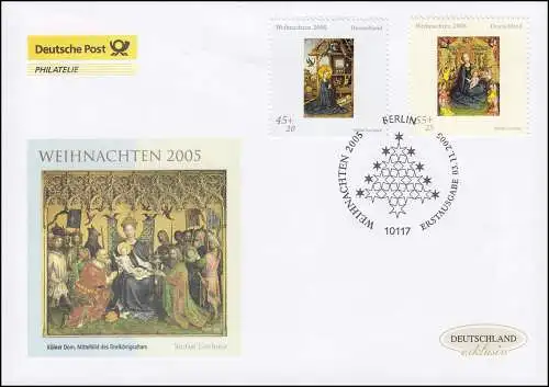 2492-2493 Noël, 2 valeurs, ensemble sur Bijoux FDC Allemagne exclusif