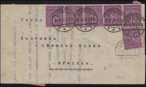 73 Dienstmarke 50 M. MeF portogerecht Fern-Brief Amtsgericht LIPPSTADT 22.8.1923