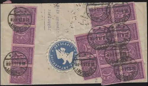 73 Marque de service 50 M. MeF für portoführ-Brief Bundesgericht LIPPSTADT 22.8.1923