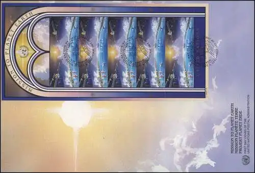 Nations Unies New York 633-634 Année spatiale, arc en forme de FDC de bijoux N.Y. 4.9.1992