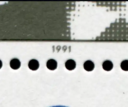 Block 24DD Lilienthal 1991 mit Doppeldruck der Farbe Schwarz, **