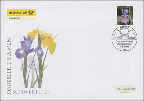 2507 Blume Schwertlilie 145 Cent, Schmuck-FDC Deutschland exklusiv