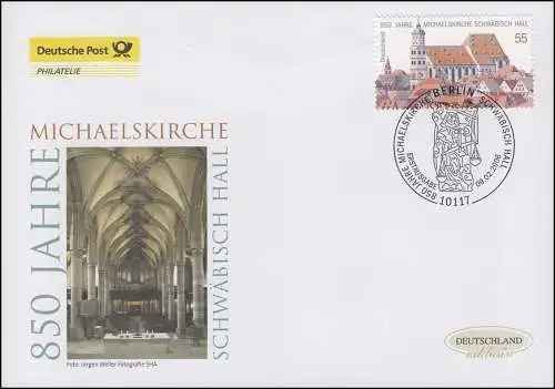 2522 Église de Michaeli Schwäbisch Hall, Bijoux-FDC Allemagne exclusivement