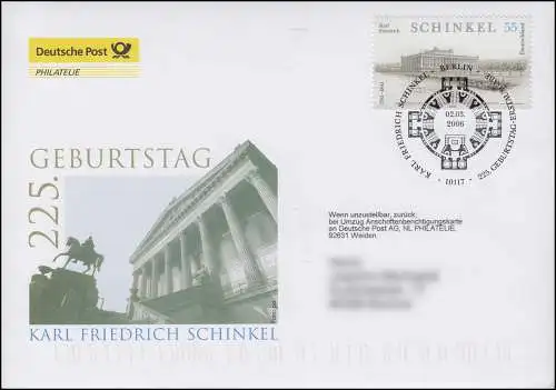 2527 Karl Friedrich Schinkel, Bijoux-FDC Allemagne exclusivement