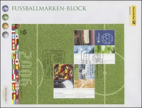 Bloc 67 Sports Aide Coupe du Monde, Block sur Bijoux FDC Allemagne exclusivement