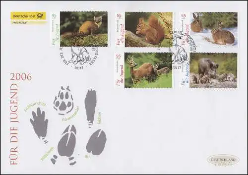 2539-2543 Jeunesse - Animaux domestiques, ensemble sur Bijoux-FDC Allemagne exclusivement