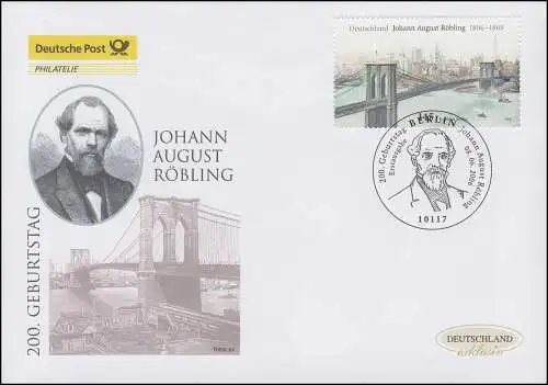 2544 Johann August Röbling, Schmuck-FDC Deutschland exklusiv