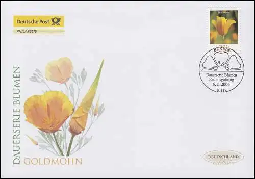 2568 Blume Goldmohn 200 Cent, Schmuck-FDC Deutschland exklusiv