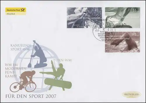 2585-2587 Aide sportive, 3 valeurs, ensemble sur Bijoux-FDC Allemagne exclusive