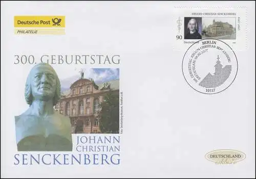 2588 Johann Christian Senckenberg, Schmuck-FDC Deutschland exklusiv