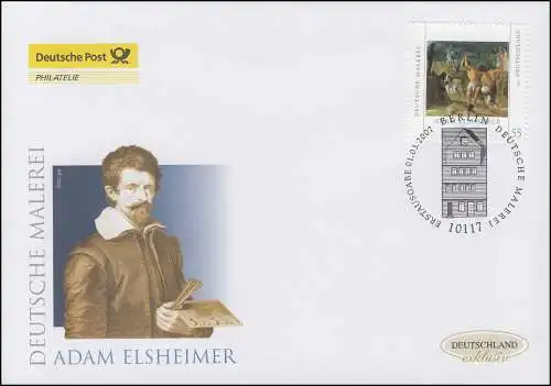 2591 Peinture allemande - Adam Elsheimer, Bijoux-FDC Allemagne exclusivement