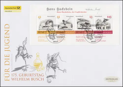 Block 71 Jeunesse - Wilhelm Busch, Bijoux-FDC Allemagne exclusivement