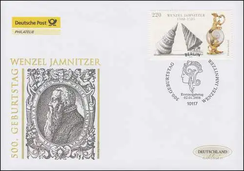 2639 Orfèvre Wenzel Jamnitzer, Bijoux-FDC Allemagne exclusivement