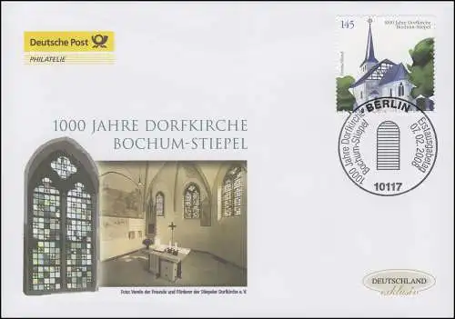 2646 Eglise du village de Bochum-Stiepel, Bijoux-FDC Allemagne exclusivement