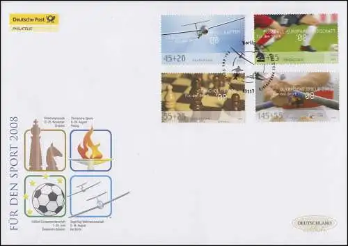 2649-2652 Aide sportive, ensemble sur bijoux FDC Allemagne exclusivement