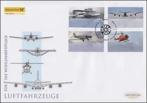2670-2673 Wofa - Luftfahrzeuge, Satz auf Schmuck-FDC Deutschland exklusiv