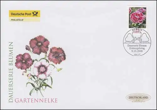 2694 fleur oeillet jardin 25 cents, bijoux FDC Allemagne exclusif