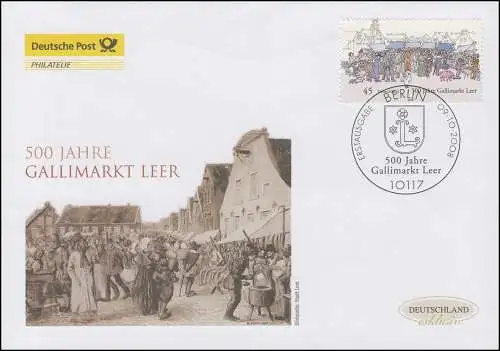 2696 Brauchtum Tradition - Gallimarkt in Leer, Schmuck-FDC Deutschland exklusiv