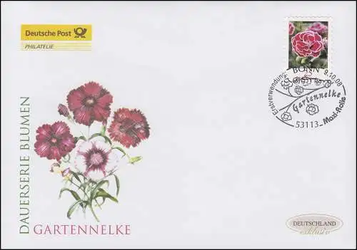 2699 fleur oeillet jardin 25 cents - autocollant, bijoux-FDC Allemagne exclusif