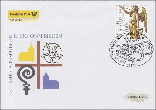 2700I Ange de la Paix d'hiver - autocollant, Bijoux FDC Allemagne exclusif