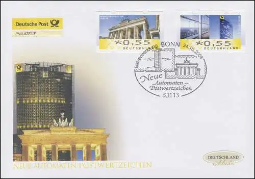 6-7 ATM-FDC Berlin/Bonn, deux valeurs sur les bijoux- FDC Allemagne exclusivement