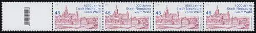 3290 Neunburg vorm Wald, 4er-Streifen mit Nummer und Codierfeld, **