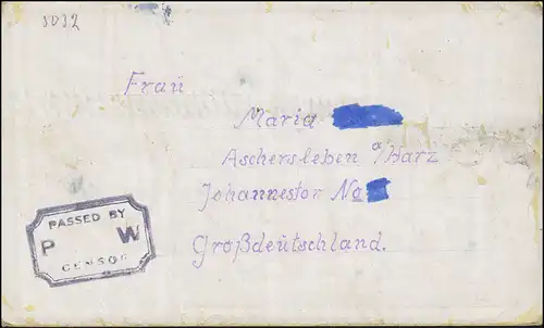 Kriegsgefangenenpost aus den USA 8.7.43 mit deutscher Zensur nach Aschersleben