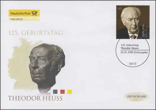 2714 Politiker Theodor Heuss, Schmuck-FDC Deutschland exklusiv