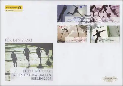 2727-2730 Sporthilfe Leichtatlethik-WM,Satz auf Schmuck-FDC Deutschland exklusiv