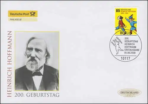 2739 Kinderbuchautor Heinrich Hoffmann, Schmuck-FDC Deutschland exklusiv
