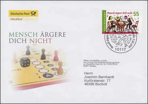 2783 Brettspiel - Mensch ärgere Dich nicht, Schmuck-FDC Deutschland exklusiv
