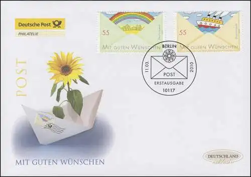 2786-2787 Post Grußmarken, Satz auf Schmuck-FDC Deutschland exklusiv