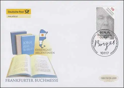 2815 Frankfurter Buchmesse Borges, Schmuck-FDC Deutschland exklusiv