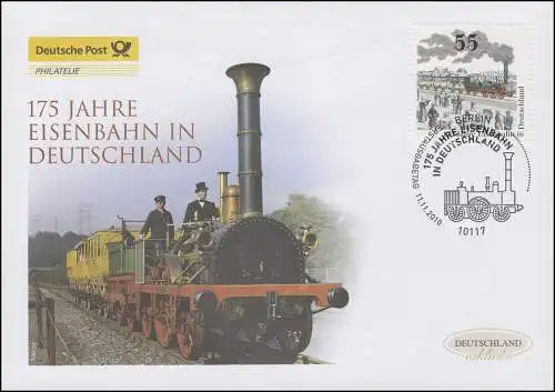2833 Eisenbahn in Deutschland, Schmuck-FDC Deutschland exklusiv