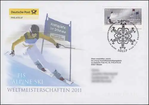 2834 Alpine Ski-WM Garmisch-Partenkirchen, Bijoux-FDC Allemagne exclusivement