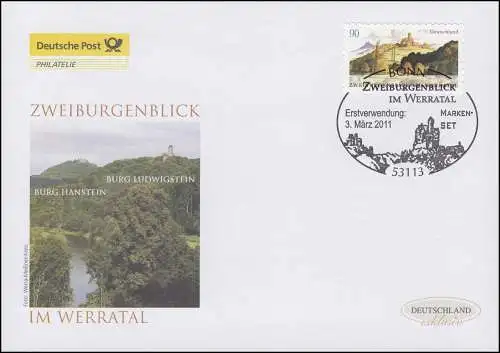 2856 Zweiburgenblick Werratal - selbstklebend, Schmuck-FDC Deutschland exklusiv