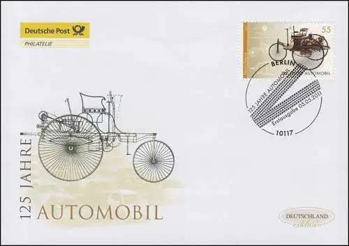 2867 anniversaire 150 ans automobile, Bijoux FDC Allemagne exclusif