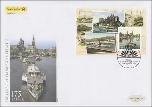 Bloc 78 Bateau à vapeur Sächsische, Block sur Bijoux-FDC Allemagne exclusivement