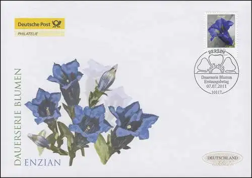2877 Blume Stengelloser Enzian 500 Cent, Schmuck-FDC Deutschland exklusiv