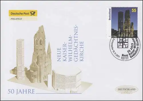 2898 Eglise de la mémoire de l'empereur Wilhelm, Bijoux-FDC Allemagne exclusivement