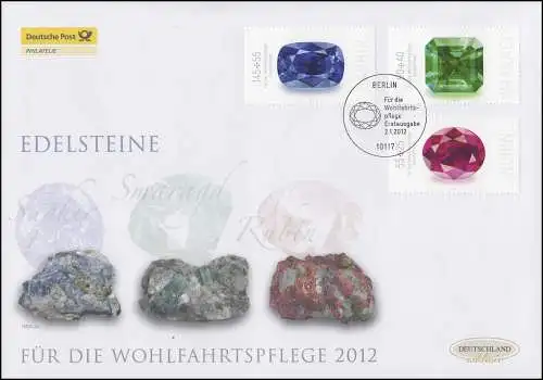 2901-2903 Wofa Pierres précieuses, ensemble sur Bijoux-FDC Allemagne exclusivement