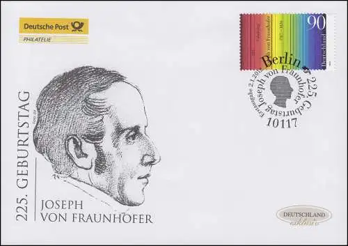 2907 Physiker Joseph von Fraunhofer, Schmuck-FDC Deutschland exklusiv