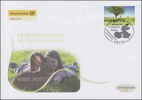 2923 Post vacances de printemps - autocollant, Bijoux-FDC Allemagne exclusif