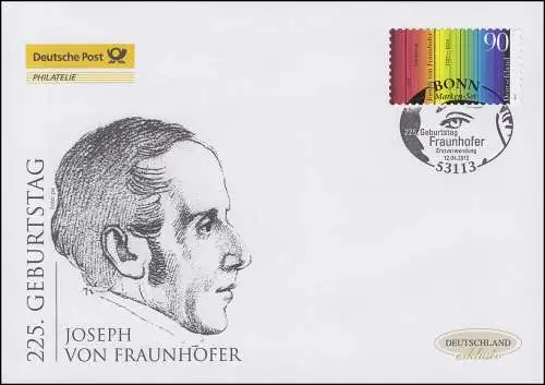 2929 Joseph von Fraunhofer - autocollant, Bijoux-FDC Allemagne exclusivement